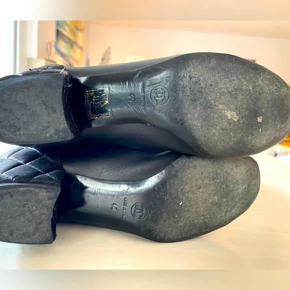 Chanel Riding Boot Knee-High Black Leather Size 40 - Picture 6 of 6